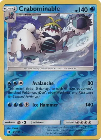 Sun & Moon Crabominable #43/149 reverse holo